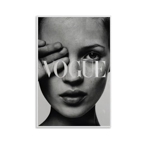 CHIMOSHEJI Kate Moss Poster, modisches Schwarz-Weiß-Poster, Wandkunst, dekoratives Gemälde, für Schlafzimmer, Wohnzimmer, Flur, Küche, Büro, 30 x 45 cm, ungerahmter Stil