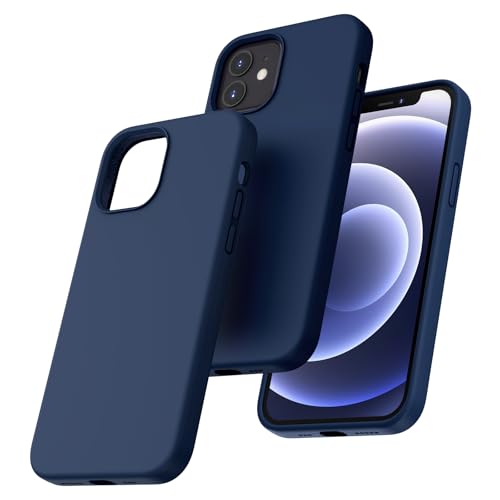 TOCOL für iPhone 12 Hülle Silikon, Stoßfest Anti-Rutsch Anti-Fingerabdruck Kratzfest Handyhülle für iPhone 12 Case, Blau