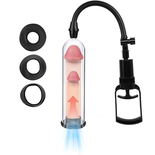 Qiyasex Penis Pumpe PenisvergrößErung MäNner Penis Erektion Vakuumpumpe Masturbator Stimulation Potenz Penis Pumpen MäNner Expander Sex Spielzeug Erotische Set 3 Silikon Sleeves