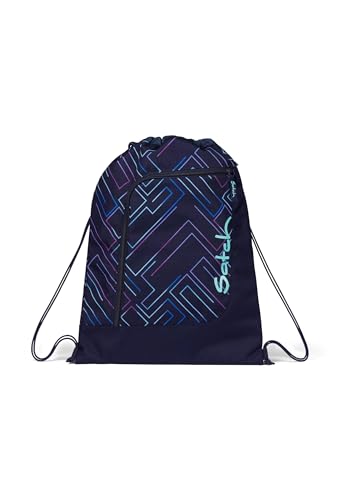 Satch Sportbeutel Turnbeutel für Mädchen und Jungen mit Reißverschlussfach, 12 Liter, Rucksack fixierbar