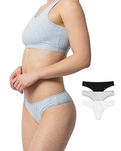 Snocks Damenunterwäsche, 3er Pack Brazilian Slip, Damen Unterhosen aus Bio Baumwolle