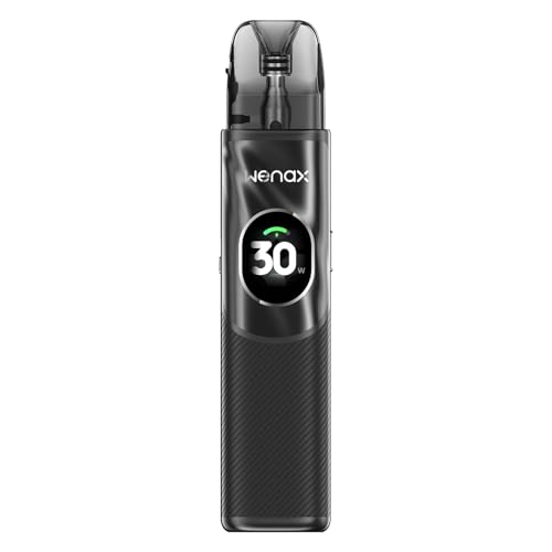 GEEKVAPE Wenax Q2 Pod Kit eingebaut in 1250mAh Batterie 3ml Q Pod Kartusche Auto Ziehen Elektronische Zigarette MTL RDL Vape, Kein Nikotin (Faser Schwarz)