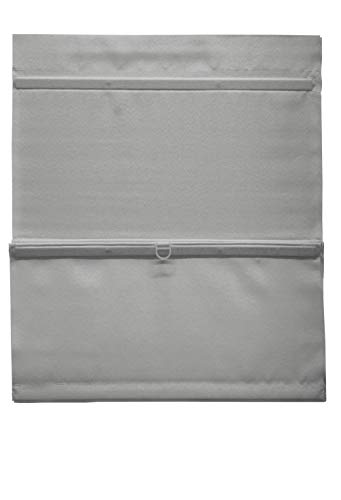 GARDINIA EASYFIX Raff-Rollo, Verdunklungsrollo ohne Bohren, Magnetisch, Inkl. Klettband, Raff-Gardine, Blickdicht, Grau, 70 x 140 cm (BxH)