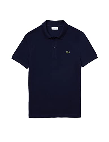 Lacoste Herren Polo-Shirt Kurzarm PH4012, Männer Polo-Hemd,2 Knopf,Slim Fit,Blau,6