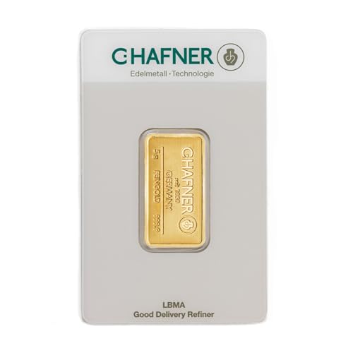 5 Gramm Goldbarren C. Hafner + Echtheitszertifikat - 5 g Gold - Feingold 999.9 - Prägefrisch - LBMA Zertifiziert - Neu