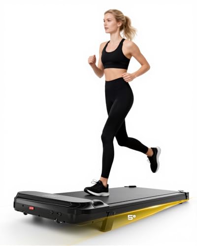 Fitvect Walking Pad Laufband für Zuhause Klappbar, Walking Pad bis 120 kg & 8 km/h mit 5% Steigung, Dreifach-Steuerung (Fernbedienung/Handlauf) – Inkl. Sportmatte, Ideal als Laufband