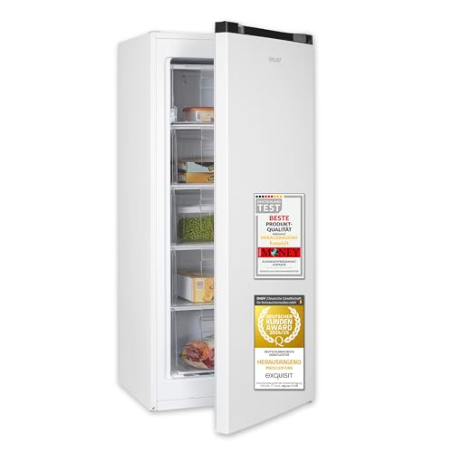 Exquisit Gefrierschrank, Tiefkühlschrank, 145 Liter, 55 cm breit, Gefrierschrank gross, 4-Sterne-Gefrierfach, GS5145-050C weiss