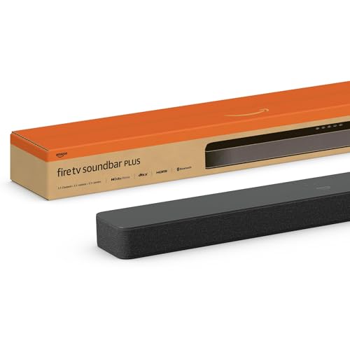 Amazon Fire TV-Soundbar Plus | 3.1-Kanal-Sound, All-in-one-Design, Dolby Atmos, DTS:X, auch ideal für Dialoge geeignet | 2024