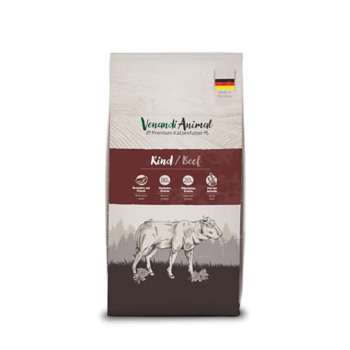 Venandi Animal – Premium Katzenfutter – Rind, mit viel frischem Fleisch, Trockenfutter, getreidefrei 1er Pack (1 x 1,5kg)