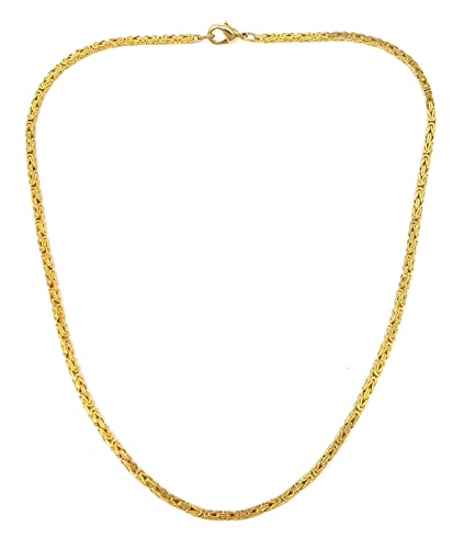 Feine Königskette 18kt Doublé 3mm Länge 60cm, Halskette Herren-Kette Goldkette Damen Geschenk Schmuck ab Fabrik Italien tendenze