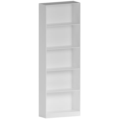Vida Designs Cambridge Fünfächriges Hochregal, Extra Groß, Weiß, Hölzern, Regalsystem, Ausstellen, Darstellen, Möbelstück, Möbel, Büro, Wohnung, Wohnzimmer