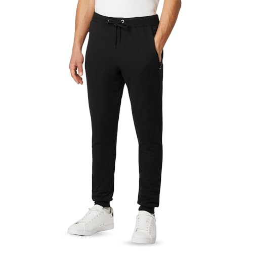 FM London Herren Slim Fit, Jogginghose Für Sports Jogger, Schwarz, XL EU