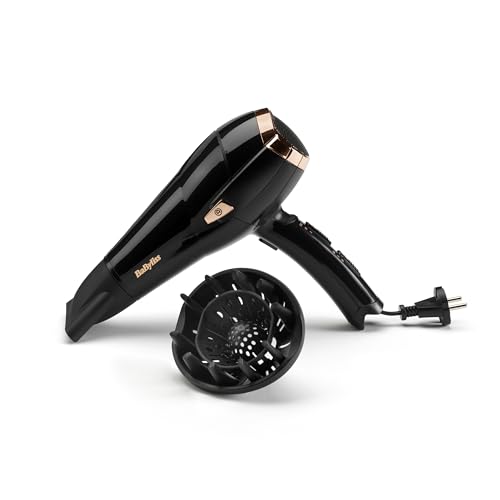 Babyliss Cordkeeper 2000 Ionic-Haartrockner D373E, einzigartige Kabeleinzugsfunktion Im Griff, 2000 Watt Schwarz