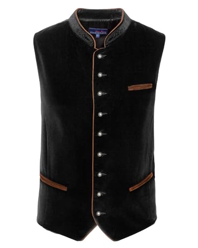 Stockerpoint Herren Trachtenweste Ricardo | Größen 44-64 | Traditionelle & hochwertige Weste mit verstellbarem Riegel I Perfekt für Trachten & Festlichkeiten