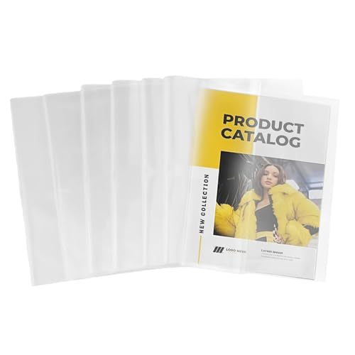 10 Stück Transparente Buchumschläge 19,5x26,5cm – Robust & Wiederverwendbar mit Einstellbarem Klebestreifen – Ideal für Schulbücher, Büro und Home Office