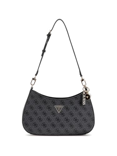 GUESS Noelle II Top Zipper Shoulder Bag Coal Logo