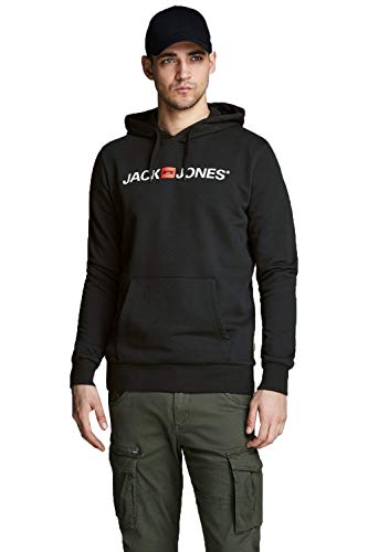 JACK & JONES Herren Jjecorp Logo Sweat Hood Noos Kapuzenpullover, Schwarz, L EU