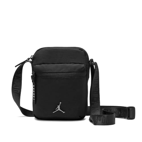 Jordan NIKE Airborne Festivaltasche (Große Kinder) schwarz/silber, Schwarz/silberfarben