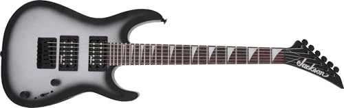 Jackson JS Series Dinky Minion JS1X, kompakte und leistungsstarke E-Gitarre mit Amaranth-Griffbrett, zwei Hochleistungs-Humbuckern und sattem Klang, perfekt für Rock und Metal, in Metallic Silverburst