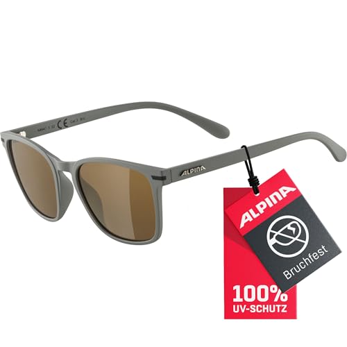 ALPINA YEFE - Verspiegelte und Bruchsichere Sonnenbrille Mit 100% UV-Schutz Für Erwachsene, moon-grey matt, One Size