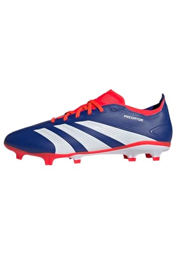adidas Unisex Predator League Football Boots Firm Ground Fußballschuhe, Lucid Blue/Cloud White/Solar Red, 43 1/3 EU
