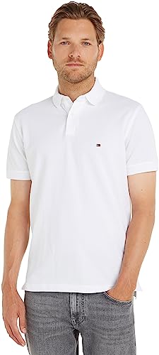 Tommy Hilfiger Herren Poloshirt Kurzarm 1985 Regular Fit, Weiß (White), M