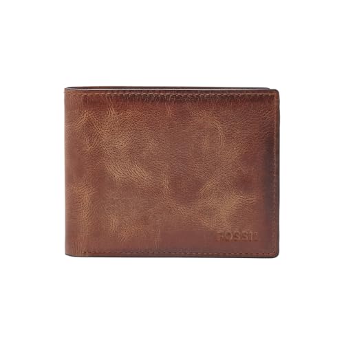 Fossil Brieftasche für Herren Derrick, Leder Bifold braun 11,5 cm L x 2 cm B x 9 cm H ML3681200