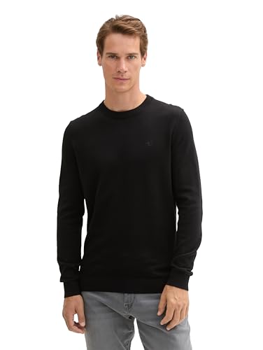 TOM TAILOR Herren 1038426 Pullover, 29999 - Black, XL EU