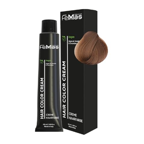 FemMas Haarfarbe Pure&Mix Karamell I Creme Haarfarbe mit Arganöl, Keratin & Ceramiden I Als dauerhafte Haarfärbung oder Tönung für strahlende, haltbare Farbergebnisse I 100 ml