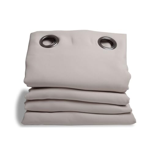 Moondream 4in1 Raumteilervorhang mit Lärmschutz zur Isolierung gegen Lärm, Licht & Kälte, Patentierte Technologie, Oeko-Tex®, Grau - Kiesel, 145 x 250 (BxH) cm, Ösen (1 Vorhangschal)