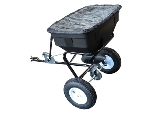 SECURA Anhängestreuer Salzstreuer Düngerstreuer 56KG kompatibel mit Husqvarna-Rider Rasentraktor