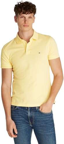 Tommy Hilfiger Herren Poloshirt Kurzarm 1985 Slim Fit, Gelb (Citronella), L