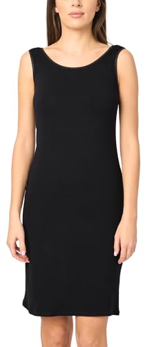 Merry Style Unterkleid Damen Petticoat Knielänge Elastisch Formende aus Viskose MS10-446 (Schwarz, L)