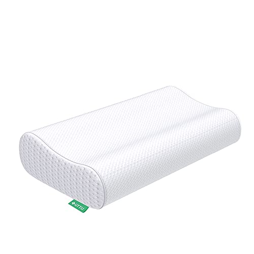 UTTU Memory Foam Kissen, Kopfkissen zur Linderung von Nackenschmerzen, Ergonomisches Nackenkissen Sandwichkissen, verstellbares Memory Schaum Kissen 60x36x13/11cm