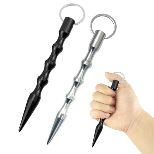 HFMYGS 2 Stück Kubotan Selbstverteidigung Schlüsselanhänger, Selbstverteidigung Waffen Legal, Keychain Selbstschutz Weapons, Legal Verteidigungs für Frauen Self Defense Schlüsselanhänger