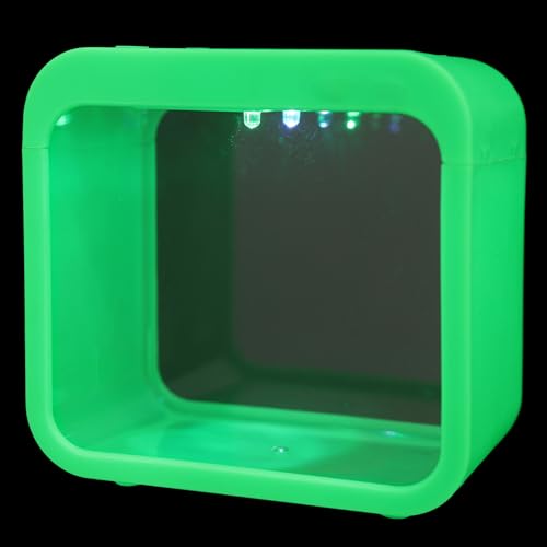 DOITOOL Kreatives Kleines Betta Aquarium mit Abnehmbarer Lampe Transparenter Mini Fischtank für Wohnzimmer und Büro Einfach zu Reinigen und Stilvolle Dekoration