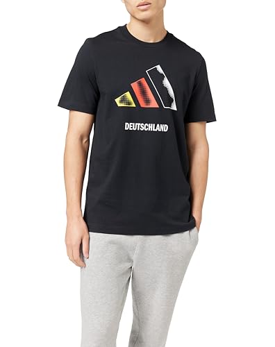 adidas Unisex Germany 3BAR Logo Graphic T-Shirt, Black, L