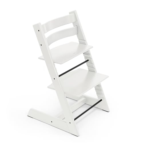 Tripp Trapp Stuhl von Stokke, White – Verstellbarer, anpassbarer Stuhl für Kleinkinder, Kinder & Erwachsene – Praktisch, bequem & ergonomisch – Klassisches Design