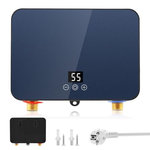 Elektrischer Durchlauferhitzer, 6000W, 220V, Untertisch-Installation, 30-55°C Temperaturregelung, 2 Modi, Fernbedienung