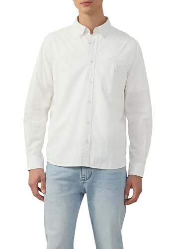 s.Oliver Regular Fit: Meliertes Baumwoll-Hemd mit Button-Down-Kragen
