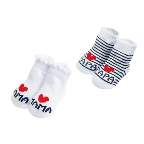 Losuesme Baby socken Geschenk, Baby Söckchen 0-6 Monate Papa & Mama Baumwolle Junge Mädchen Baumwollsocken Neugeborenen Unisex 2 Paar Kleinkind Geschenk für Baby