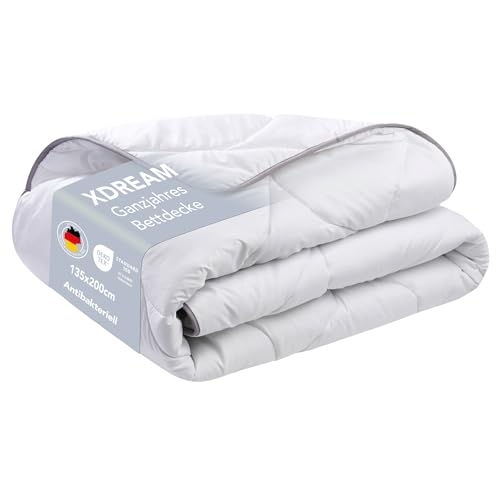 XDREAM SilverPlus Bettdecke 135x200 | Atmunsaktive Steppdecke mit SilverPlus®-Ausrüstung für Allergiker | weiche Microfaser Schlafdecke | Öko-TEX® | Ganzjahresdecke 135 x 200 cm