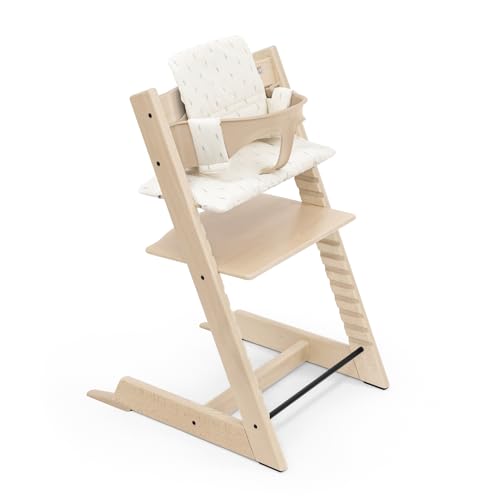 Stokke Tripp Trapp Hochstuhl (Natural) mit OCS-Kissen (Wheat Cream) - Enthält Tripp Trapp Stuhl, Baby Set2 für Kinder von 6-36 Monaten & ein Kissen - Verstellbar, ergonomisch & leicht zu reinigen