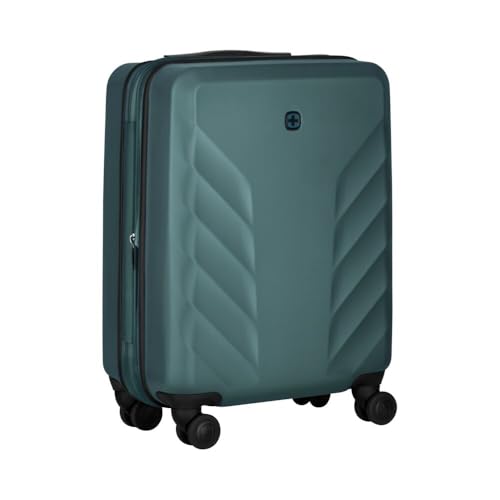 WENGER Motion Carry-On Hartschalenkoffer, Handgepäck, Trolley, 36 (43) l, Sicherheitsschloss, Damen Herren, Reisen Urlaub, Grün/Grau, 612702