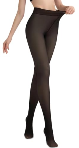 BTkviseQat Thermostrumpfhosen für damen,Strumpfhosen Damen Winter,Gefütterte Strumpfhose,Gefälschte Durchscheinend Plüschstrümpfe Pantyhose Wärmende Fleece Strumpfhose