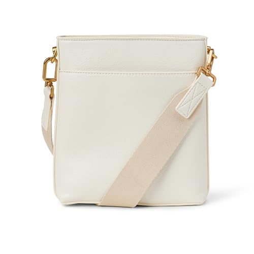 Amazon Essentials Damen Schlanke Umhängetasche aus Kunstleder, Ecru, Einheitsgröße