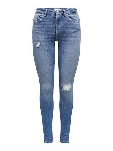 ONLY Damen Onlpower Life Mid Push Sk Dt Rea264 Noos Jeans, Medium Blue Denim, M / 30L EU