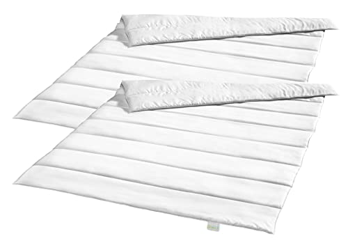 Bodyprotect Ecoline 2er Set Bettdecken 135 x 200 cm, leichte Sommerdecken, Bettwaren Set aus 100% Mikrofaser, waschbar, Allergiker geeignet, Steppdecke, weiß