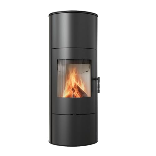 KRATKI Kaminofen aus Stahl Rollo bereit Satz Ø 150 7 kW mit Raumluftunabhängig, Blass Verkleidung, freistehend, BImSchV 2, Staubauslass, 150 mm, EEK A Kaminofen HKI