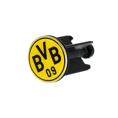 BVB Borussia Dortmund Waschbeckenstöpsel, 4 x 4 x 7-8,5 cm, Kunststoff und Metall, Gelb-Schwarz